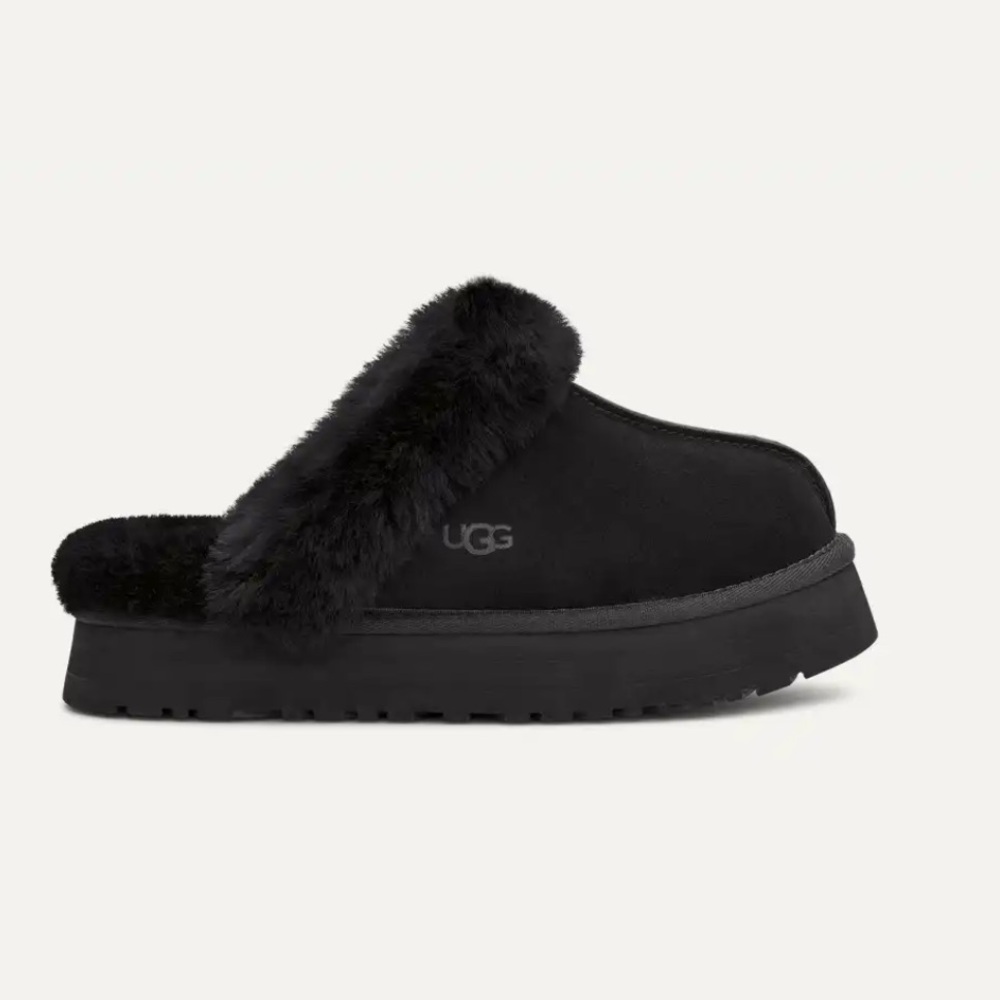 Womens UGG® Disquette Platform Clog - Black
